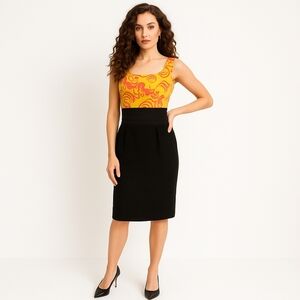 Rachel Roy Yellow Floral Tweed Sheath Dress 12